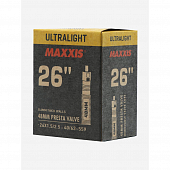 Велокамера 26" вело ниппель Maxxis 26x1.50-2.50 Ultralight (0.6mm), 48mm