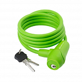 Велозамок с ключами тросовый M-Wave S 8.15 S силиконовый, green